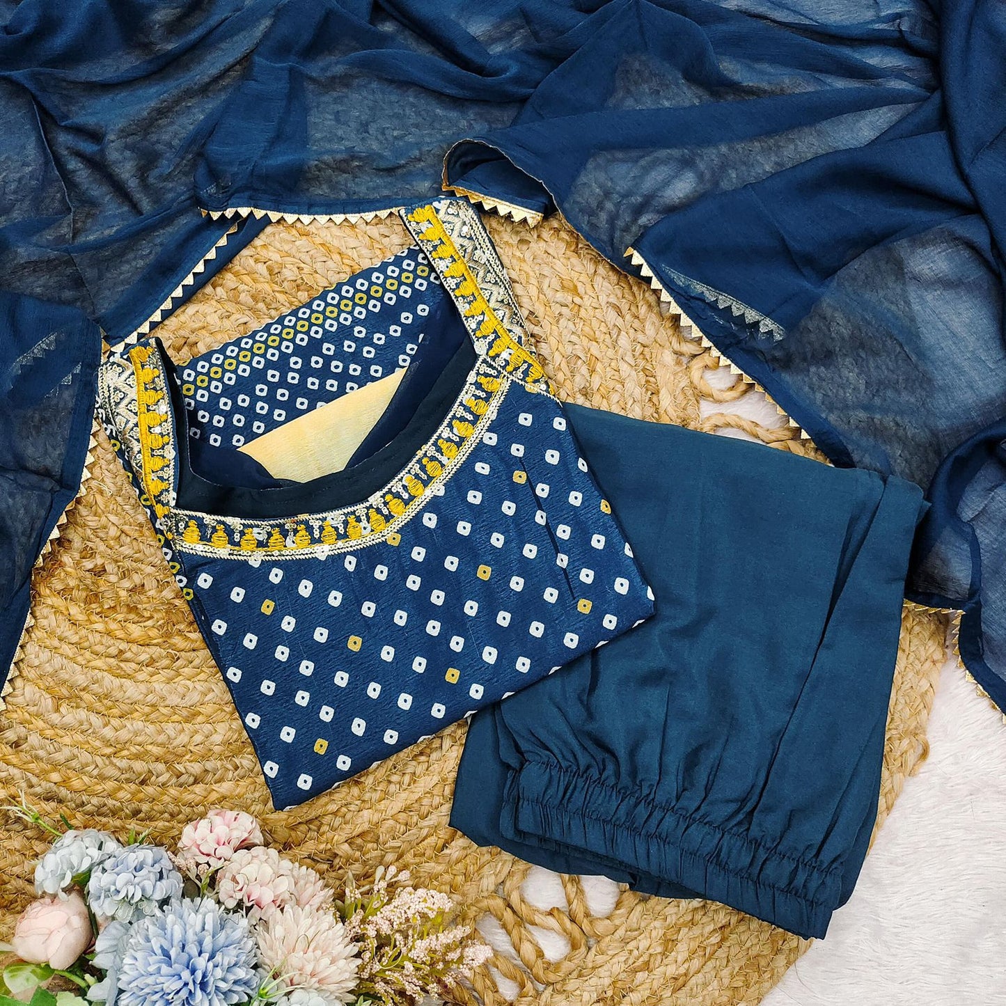 Zaina Elegance Chinon Embroidered Suit Set