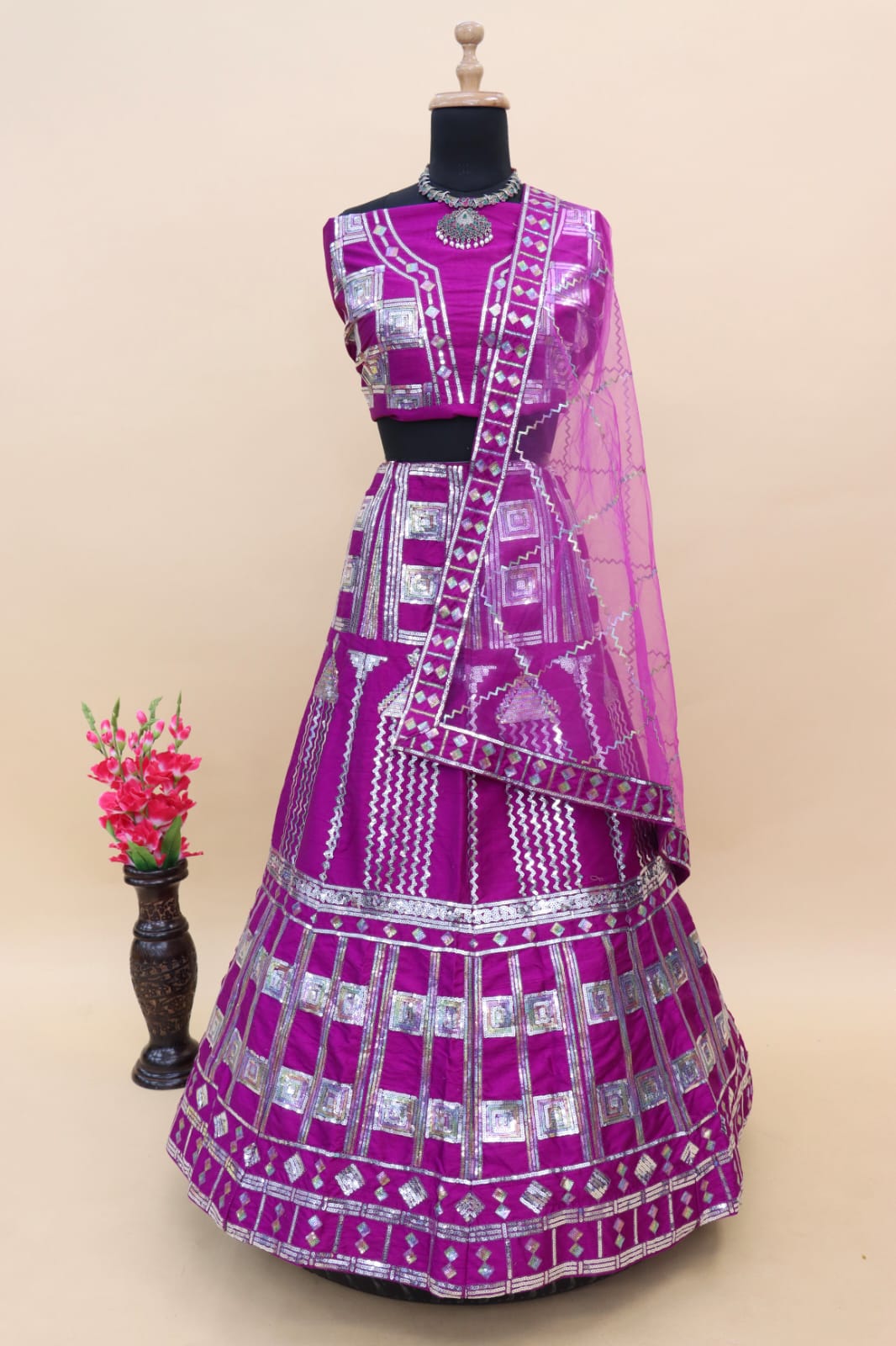 Rainbow Shade Timo Silk Lehenga Set