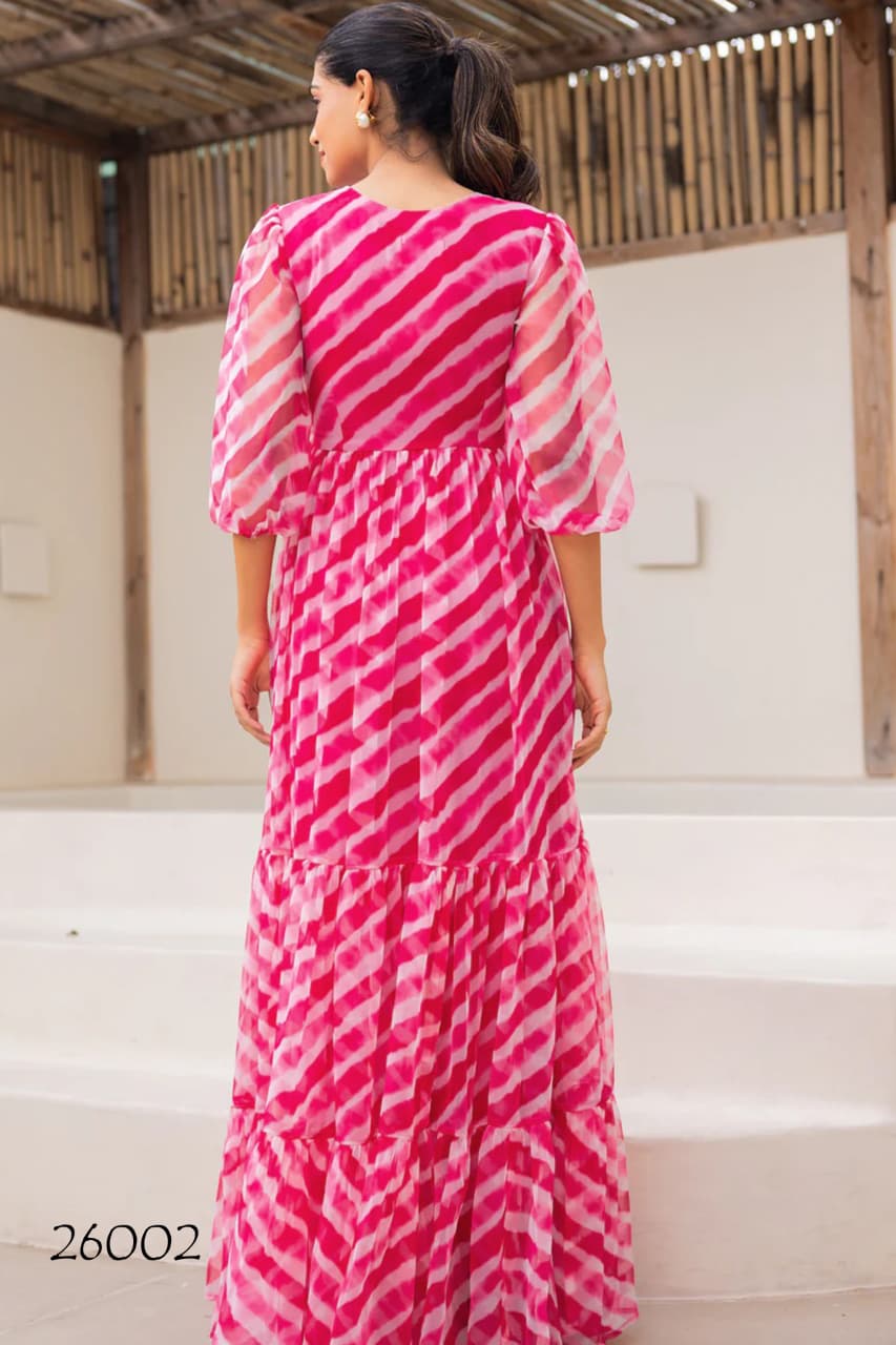Faux Georgette Printed Gown