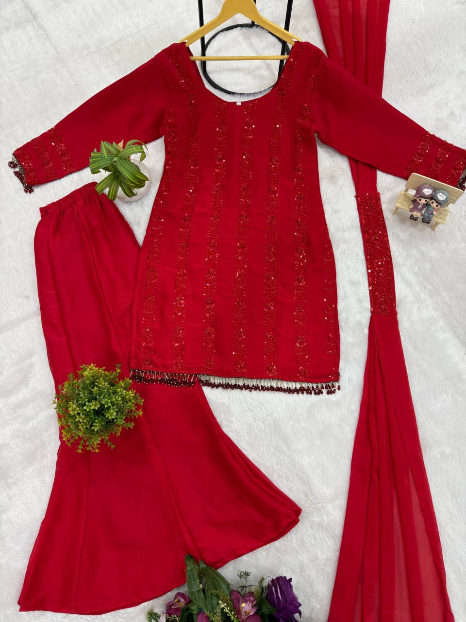 Rangoli Silk Embroidered Suit Set