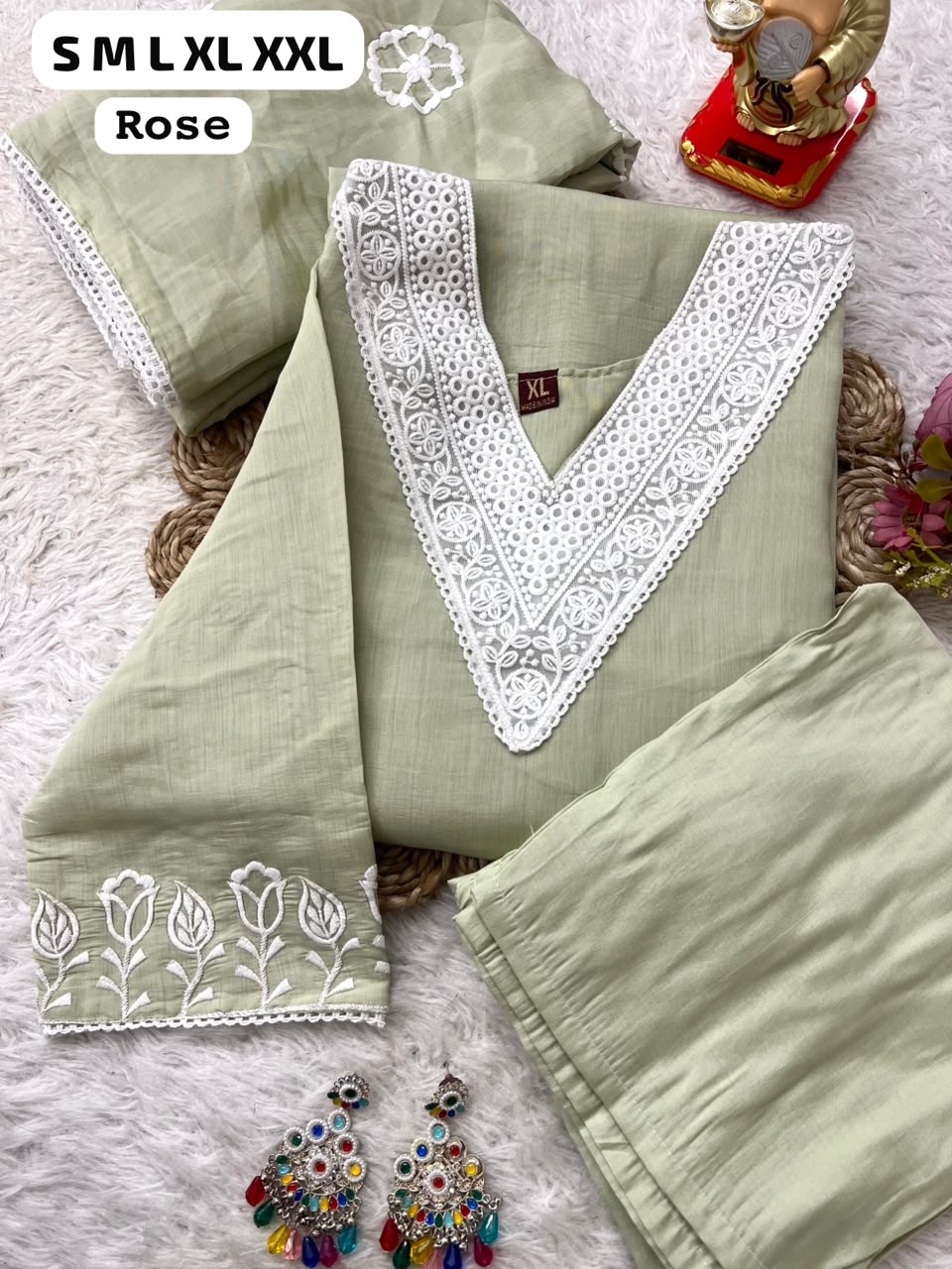 ROSE Embroidered Suit Set