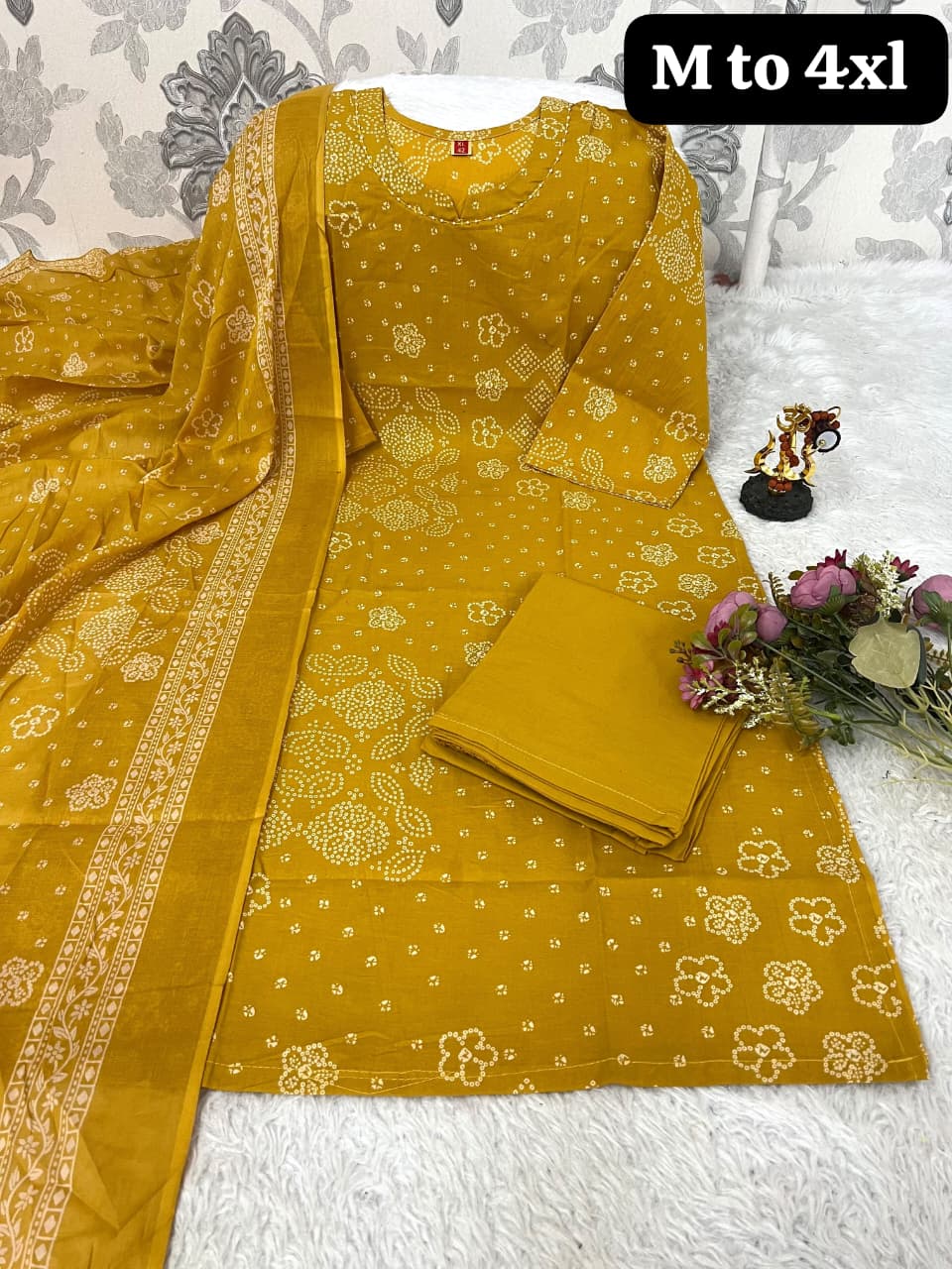 Premium Cotton Bandhani Suit Set