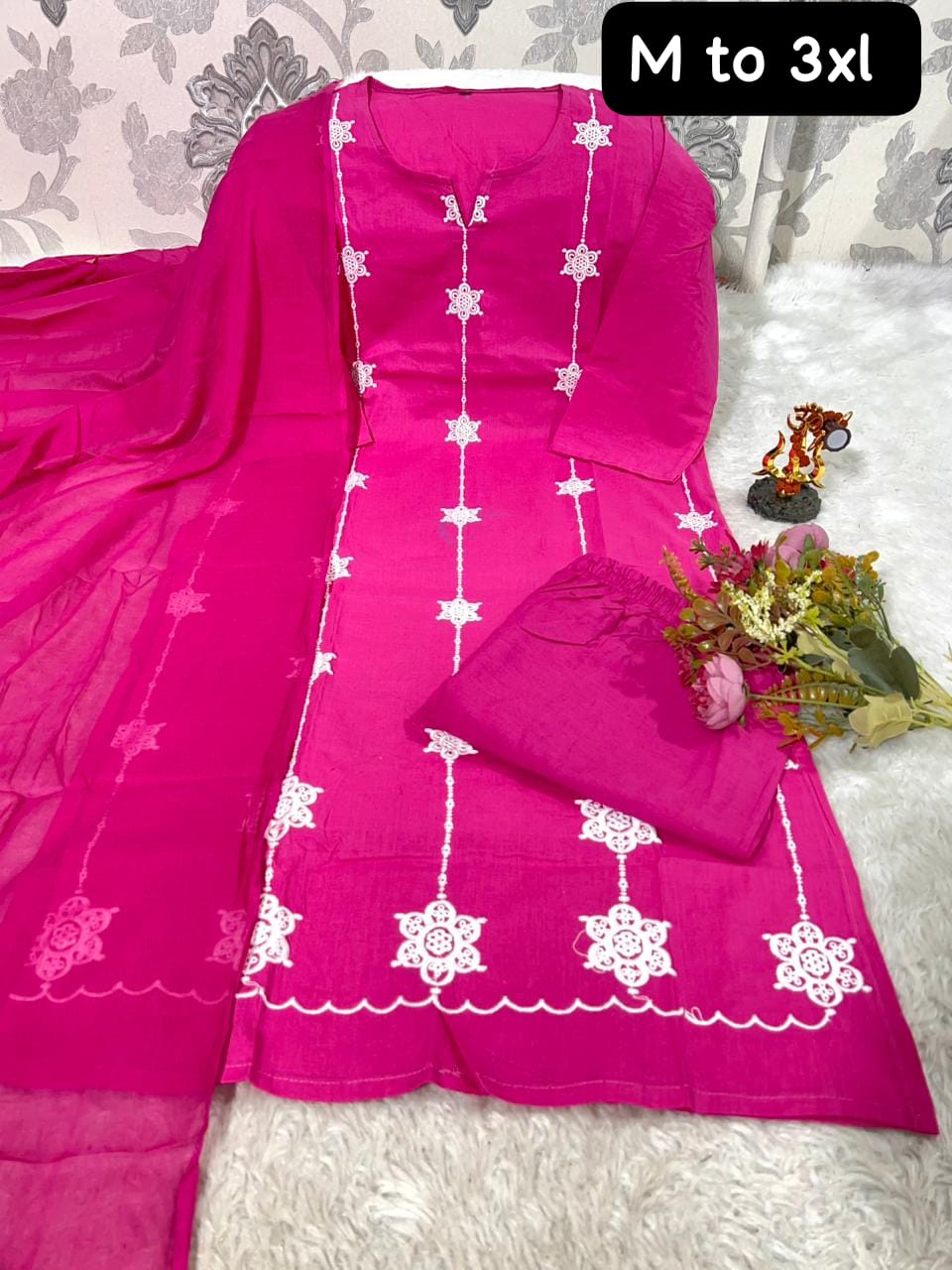 Designer Cotton Embroidered Suit Set