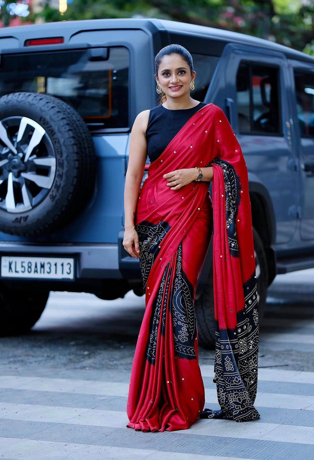 Heavy Mirror Work Saree with Designer Pallu