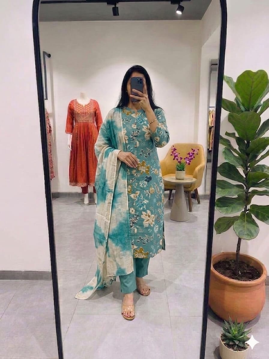 Bamboo Cotton Floral Print Suit Set