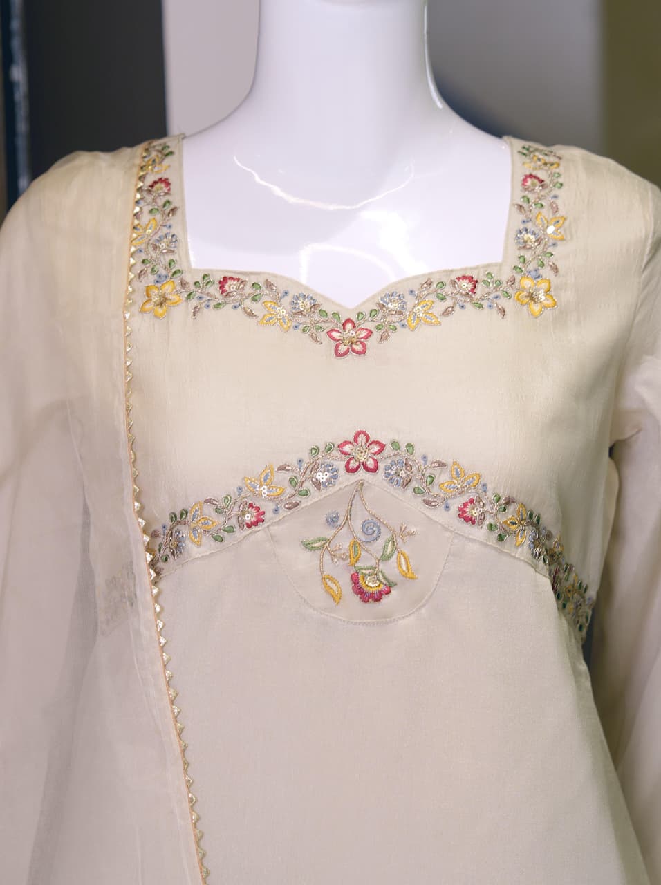 Fox Georgette Embroidered Palazzo Set