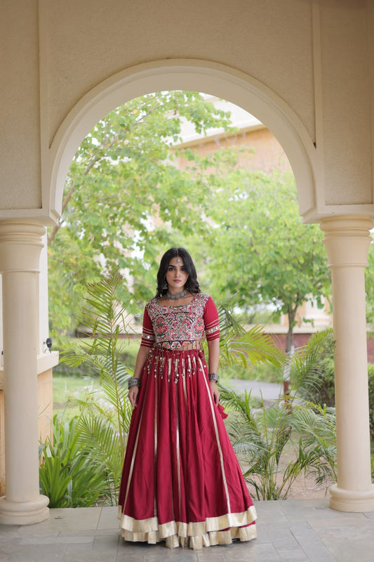 14KG Reyon Double Ghera Gota Patti Lehenga Choli