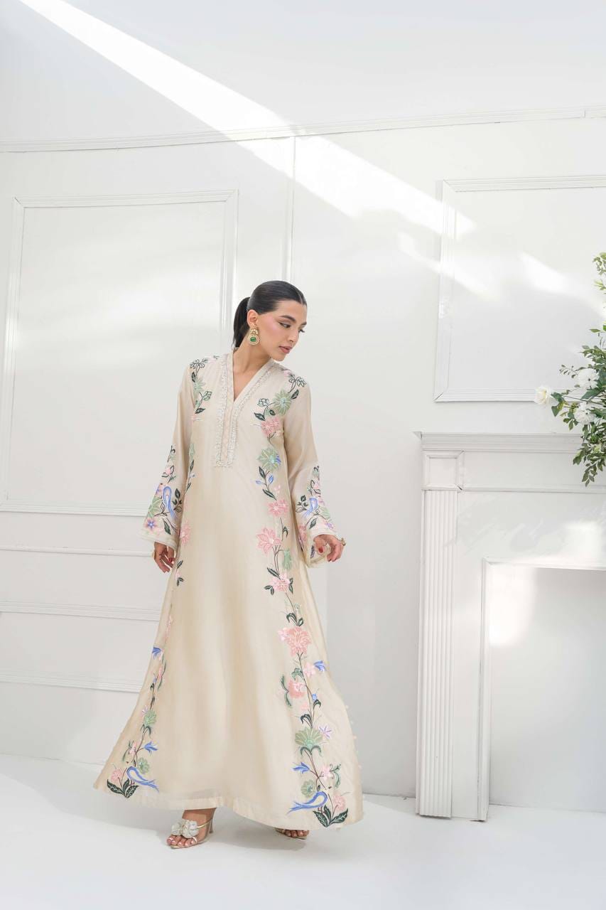 Roman Glass Embroidered Kaftan Set