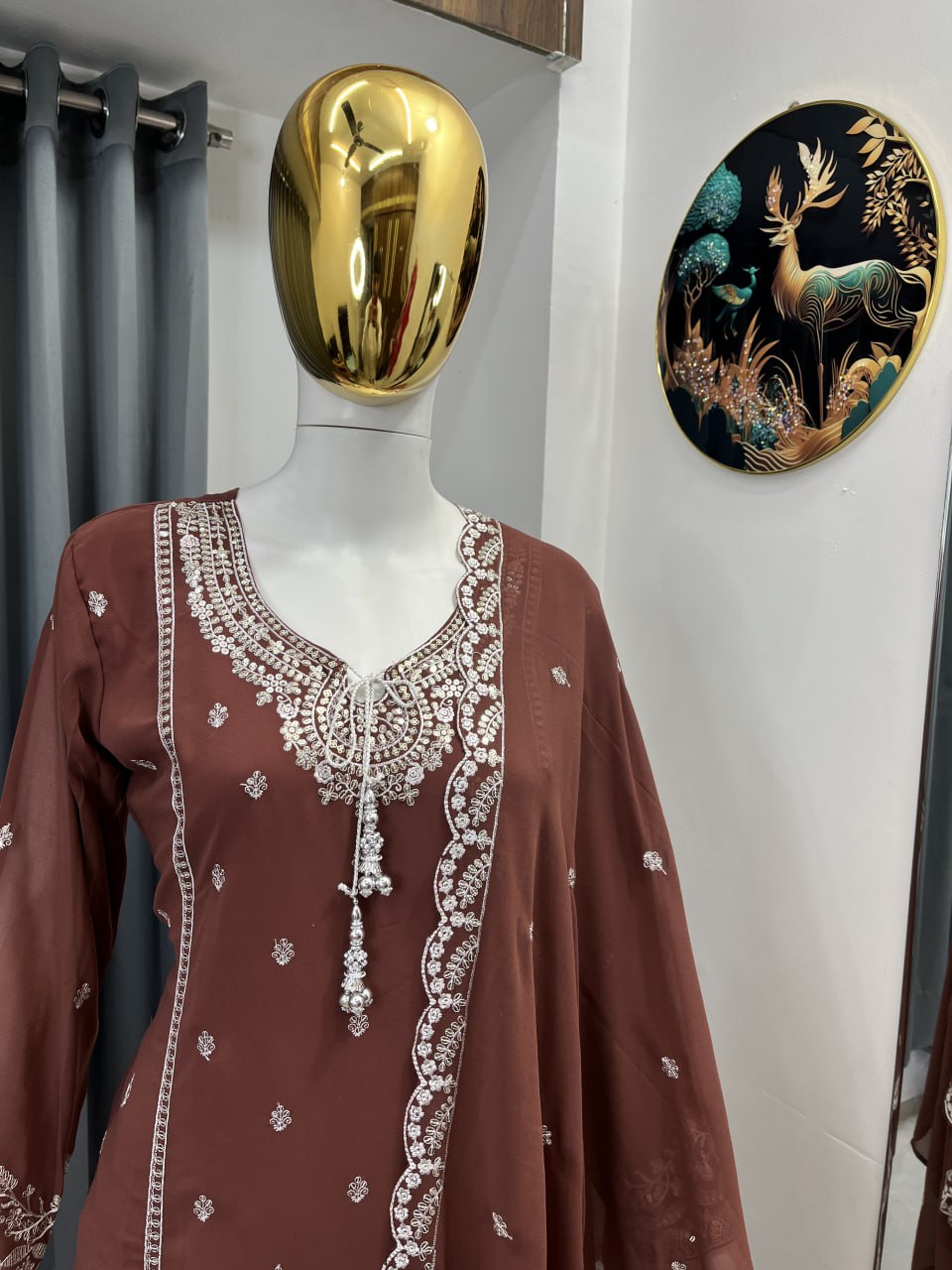 Embroidered Fox Georgette Suit Set