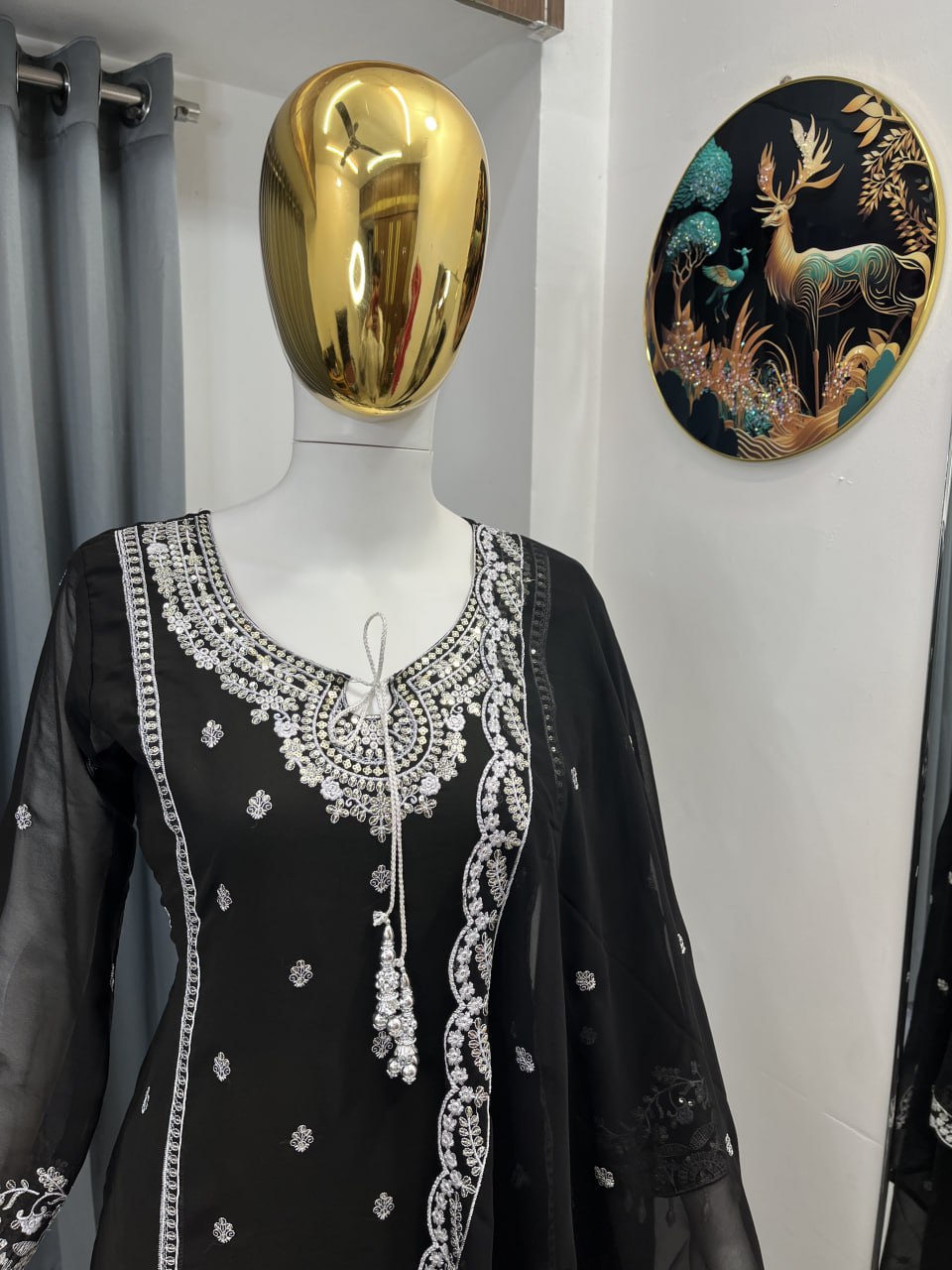 Embroidered Fox Georgette Suit Set