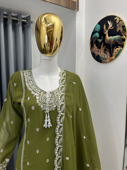 Embroidered Fox Georgette Suit Set