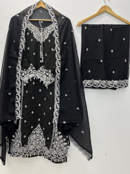 Embroidered Fox Georgette Suit Set