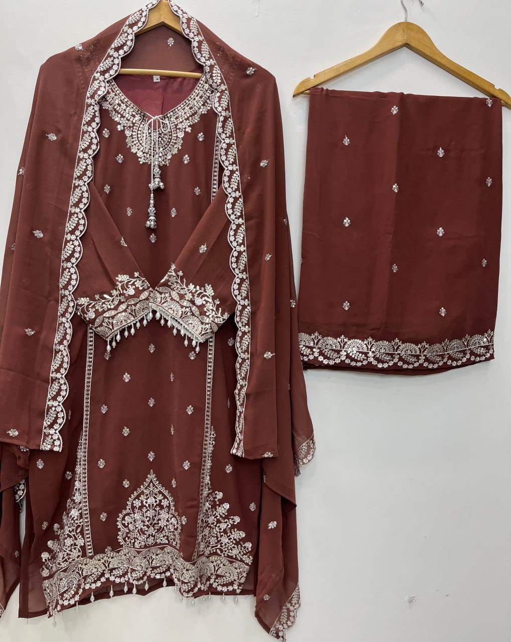 Embroidered Fox Georgette Suit Set