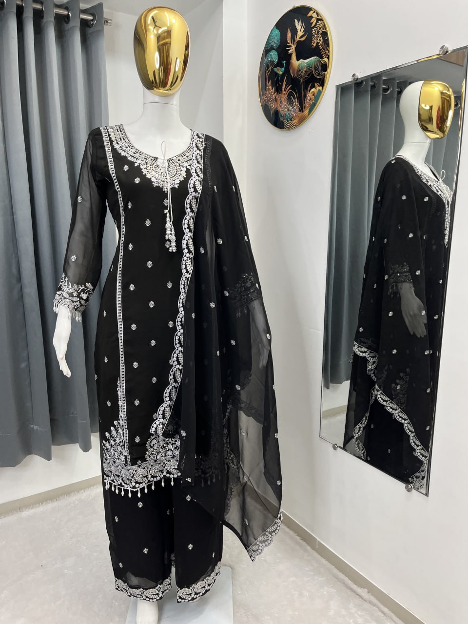Embroidered Fox Georgette Suit Set