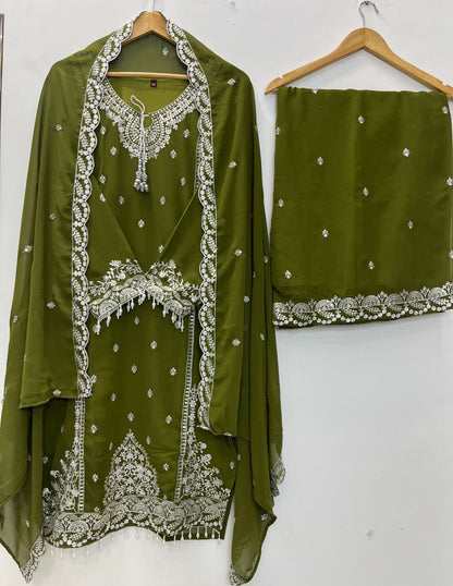 Embroidered Fox Georgette Suit Set