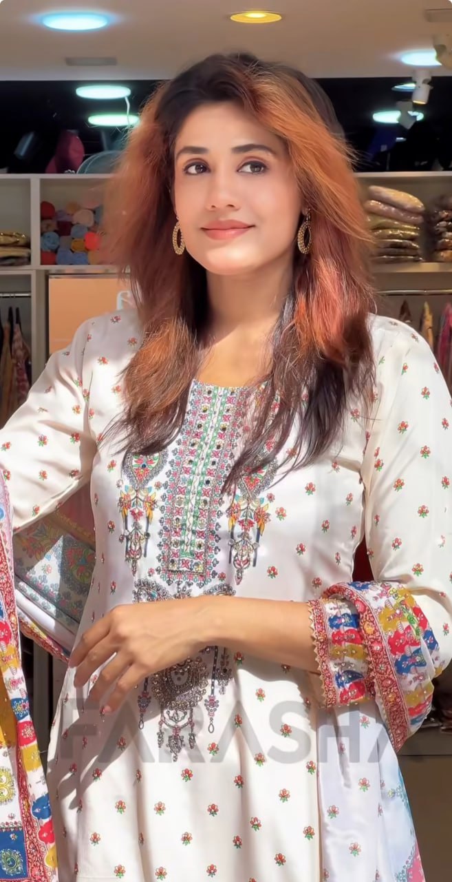 Royal Charm Chinon Silk Embroidered Suit Set