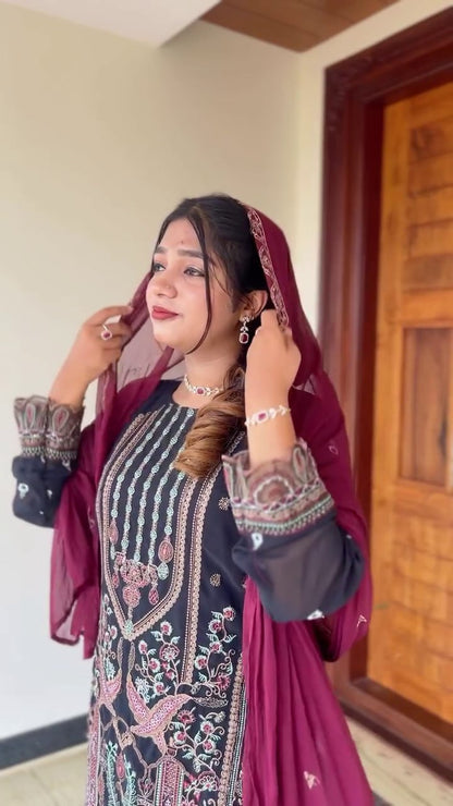 Zariya Festive Faux Georgette Suit Set