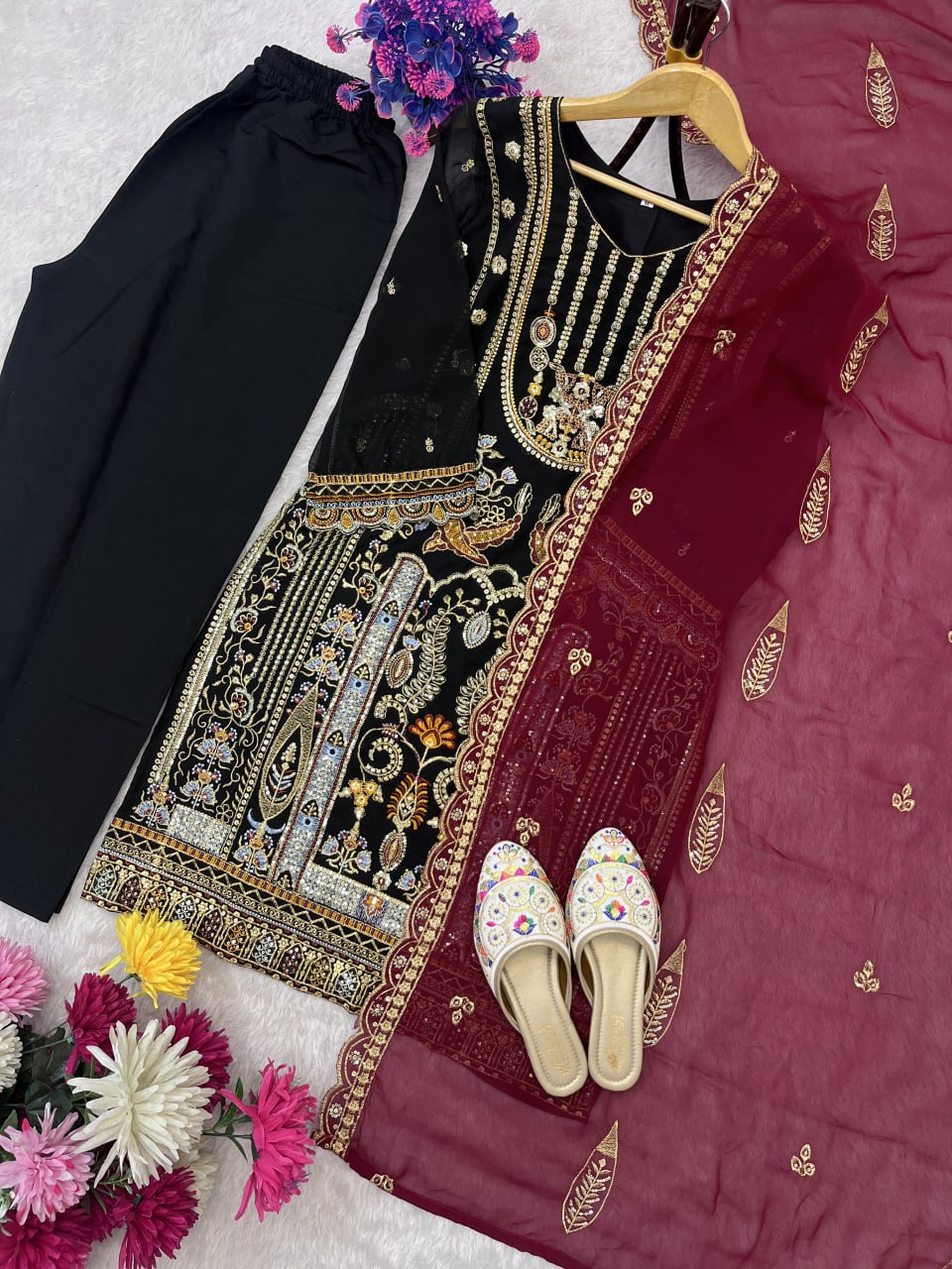 Zariya Festive Faux Georgette Suit Set