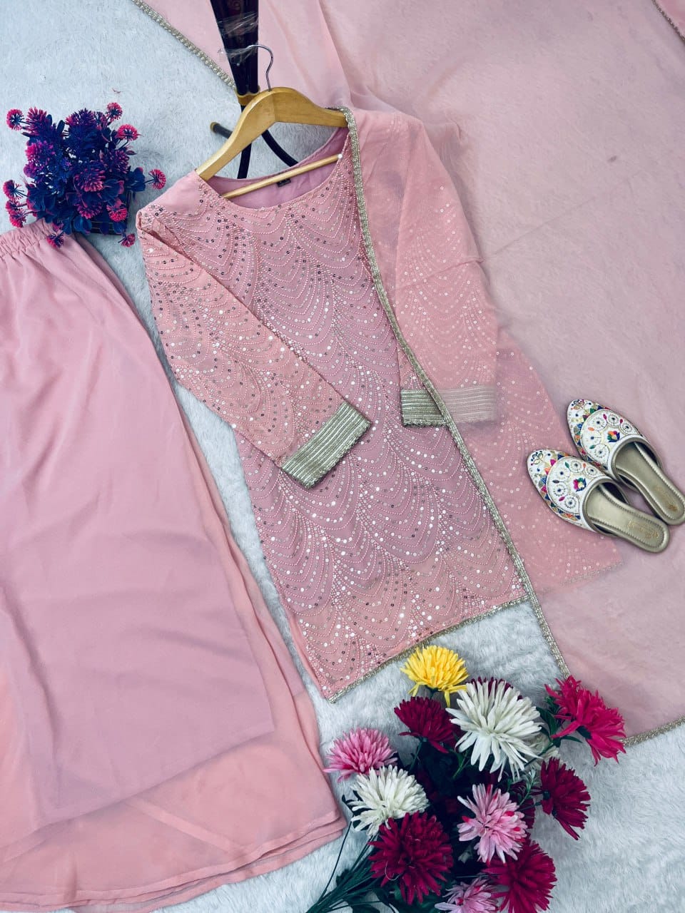 Meher Glow Faux Georgette Festive Suit Set