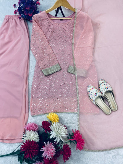 Meher Glow Faux Georgette Festive Suit Set