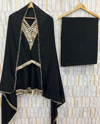 Aaina Grace Chinon Silk Mirror Work Suit Set