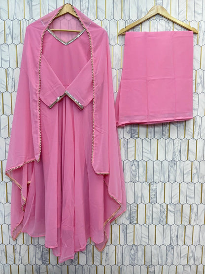 Sitara Flare Fox Georgette Mirror Work Suit Set