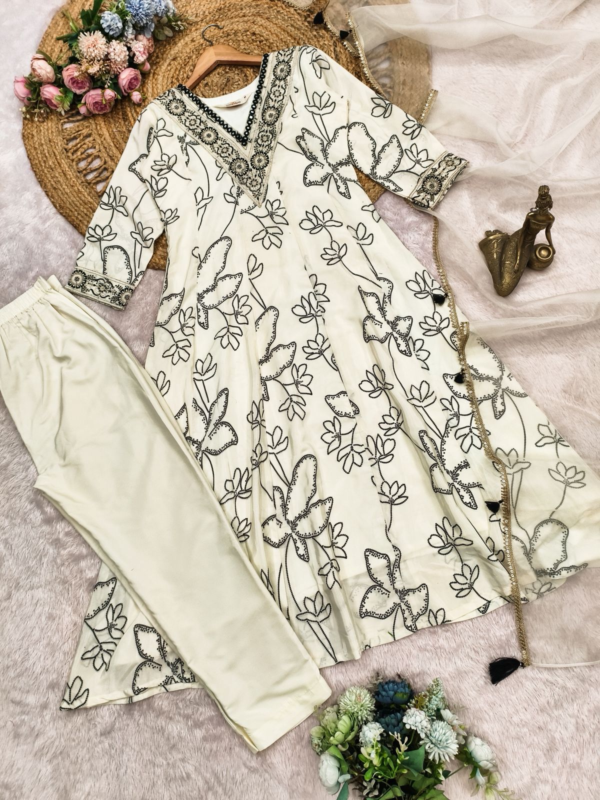 Roselle Grace French Crepe Designer Suit Set