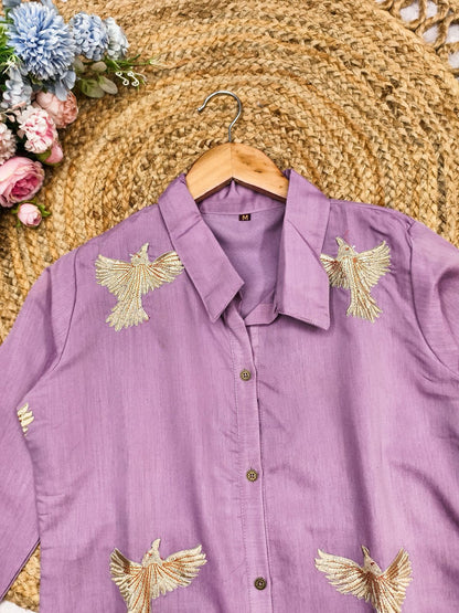 Elara Charm Roman Silk Embroidered Kurta Set