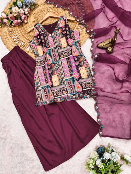 Ira Luxe Modal Satin Embroidered Kurta Set