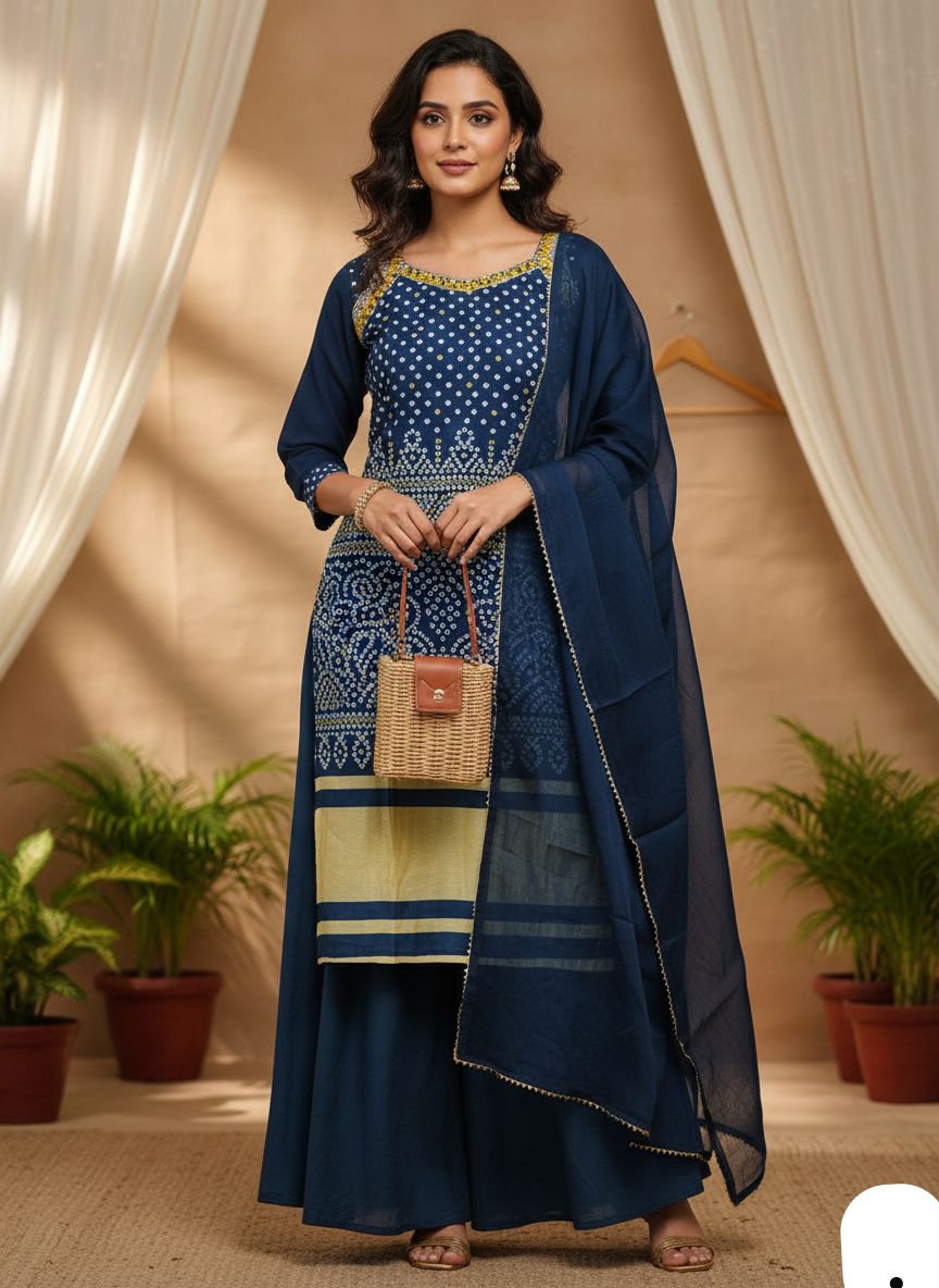 Zaina Elegance Chinon Embroidered Suit Set