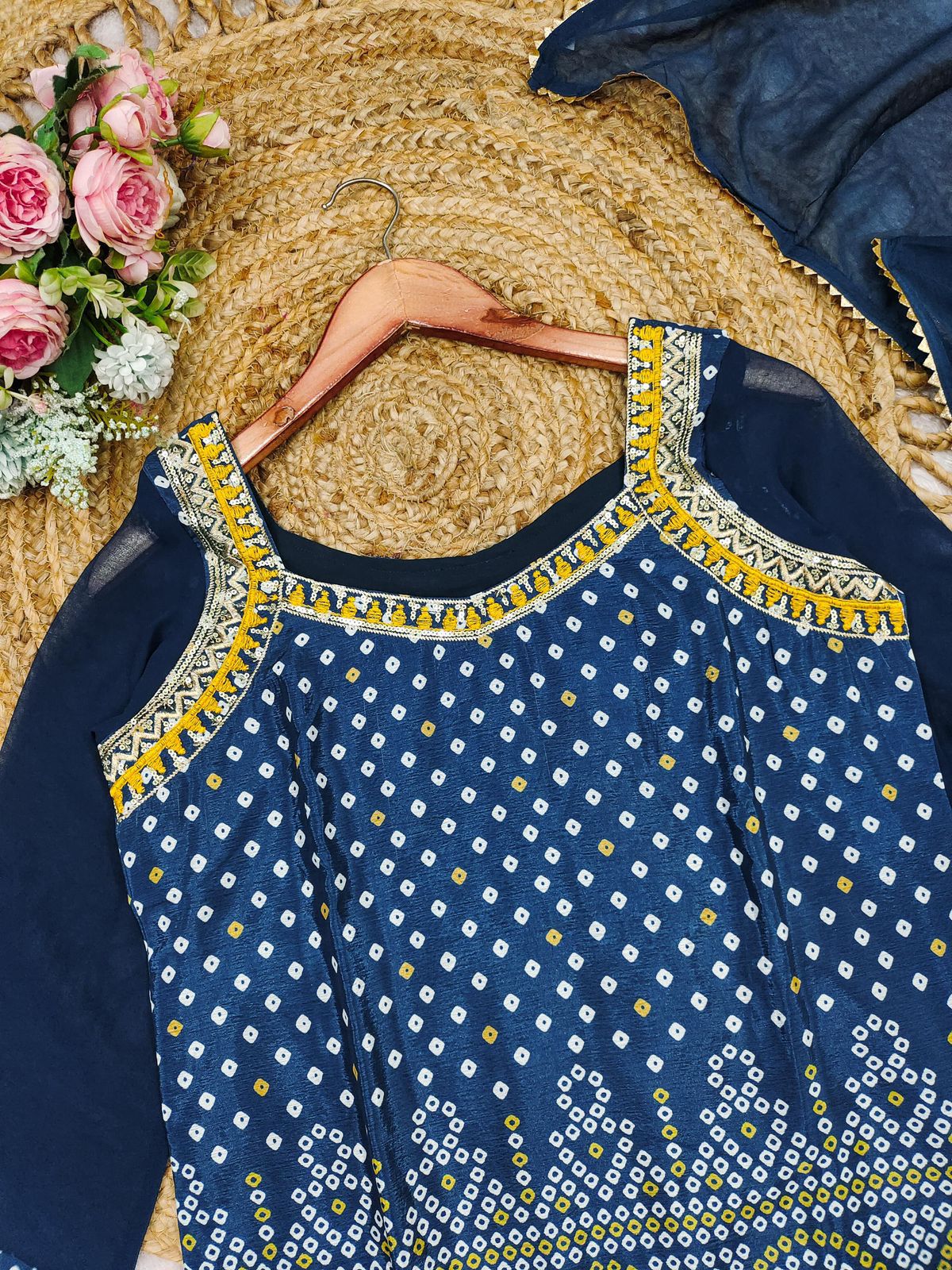 Zaina Elegance Chinon Embroidered Suit Set