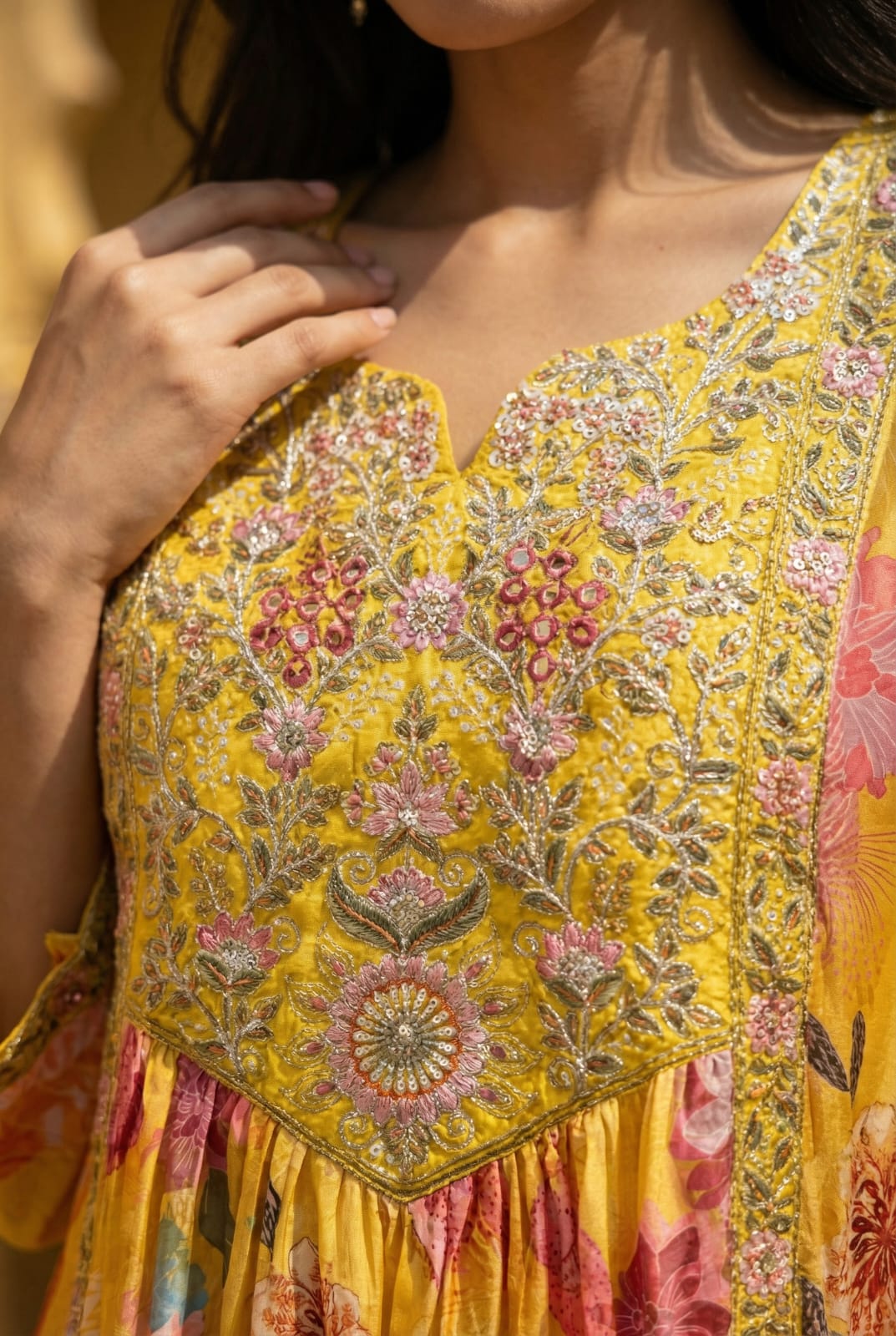 Zayra Digital Print Crepe Kurti Palazzo Set