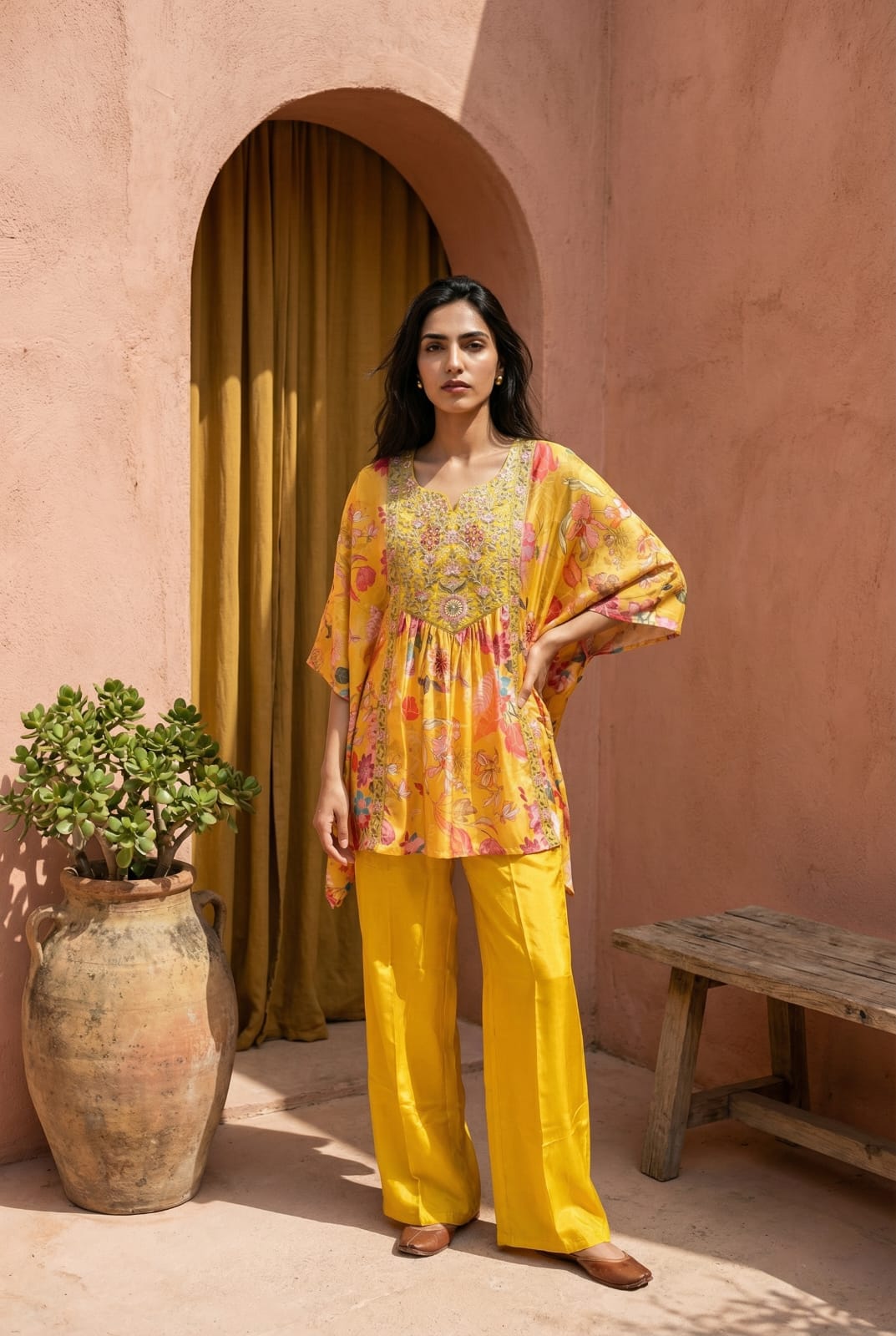 Zayra Digital Print Crepe Kurti Palazzo Set