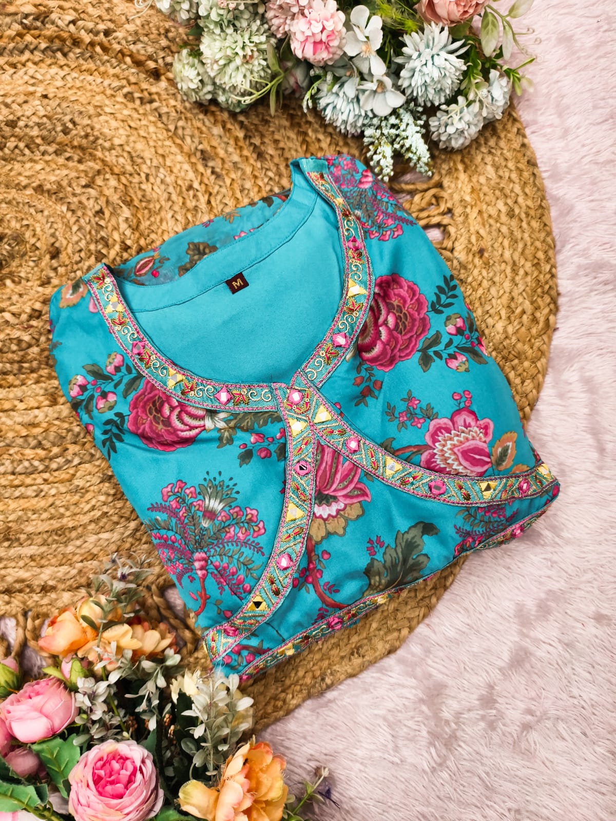 Elira Embroidered Organza Suit Set