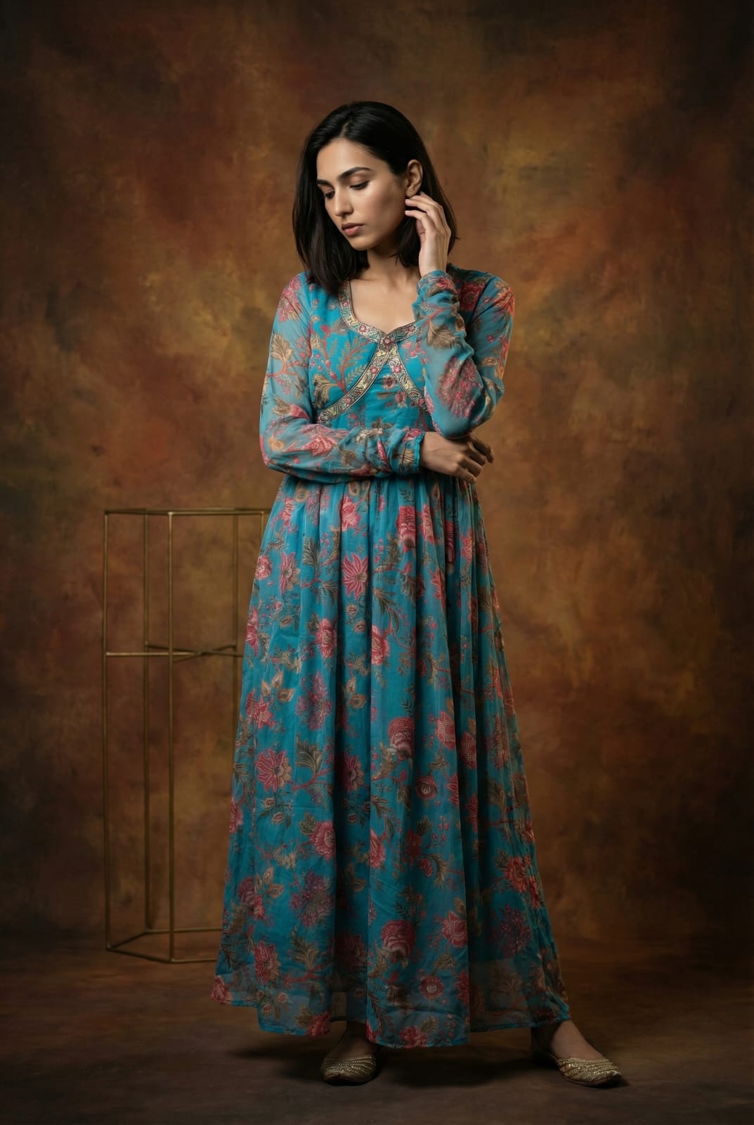 Elira Embroidered Organza Suit Set