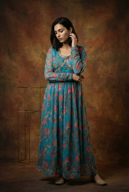 Elira Embroidered Organza Suit Set