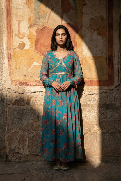 Elira Embroidered Organza Suit Set