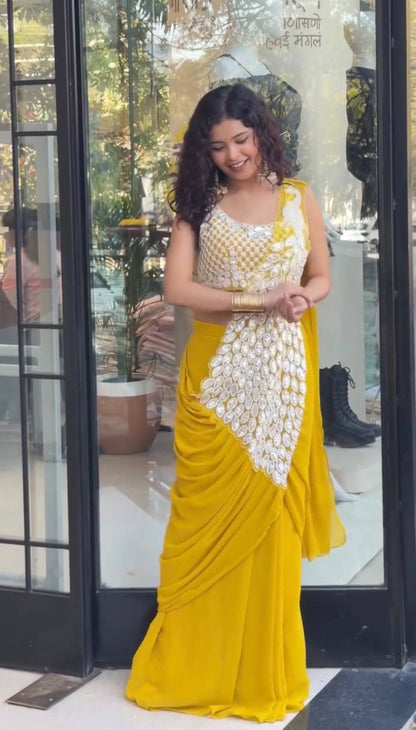 Riwaayat Embroidered Faux Georgette Saree