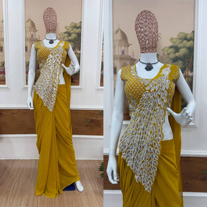 Riwaayat Embroidered Faux Georgette Saree