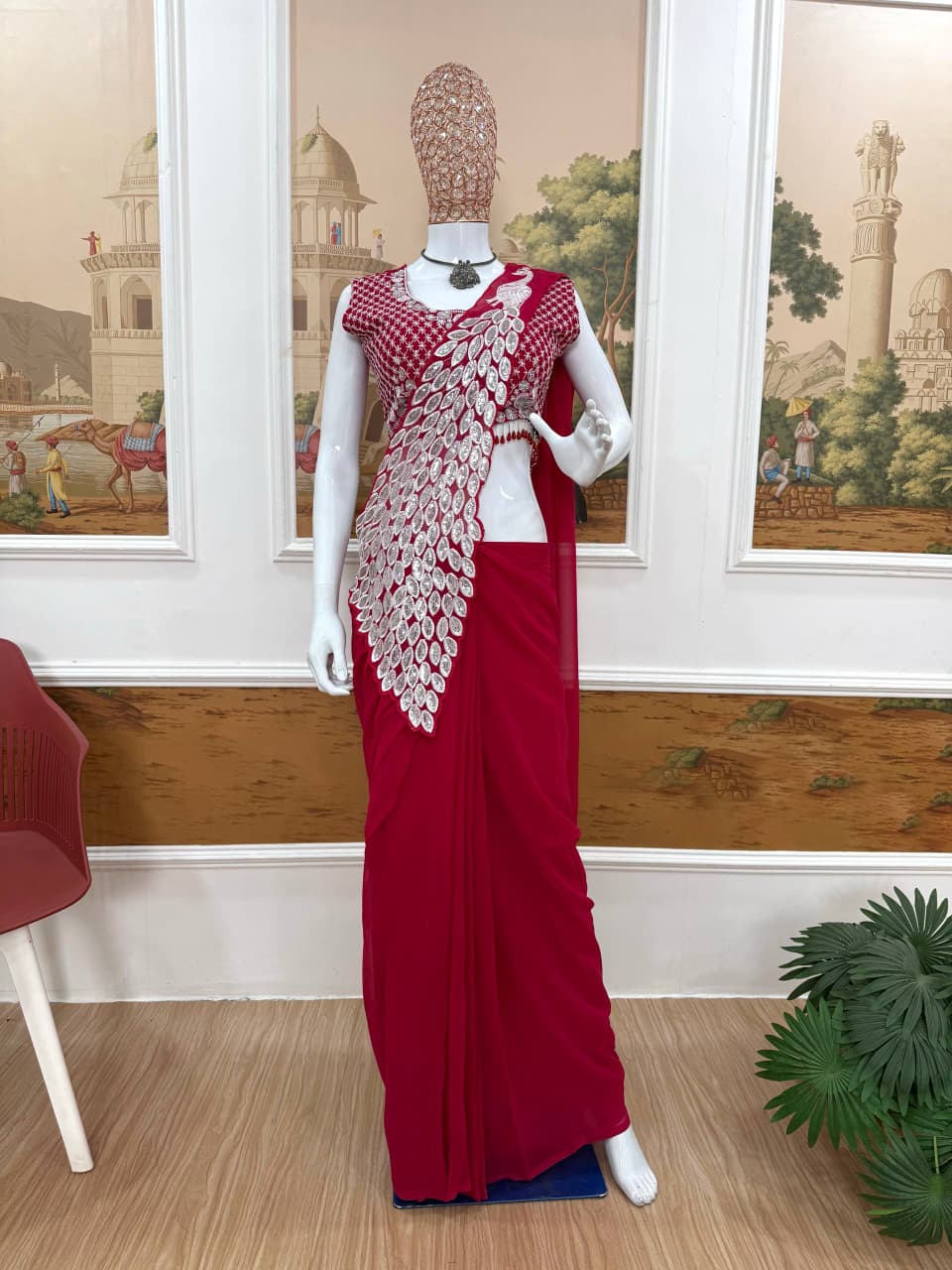 Riwaayat Embroidered Faux Georgette Saree