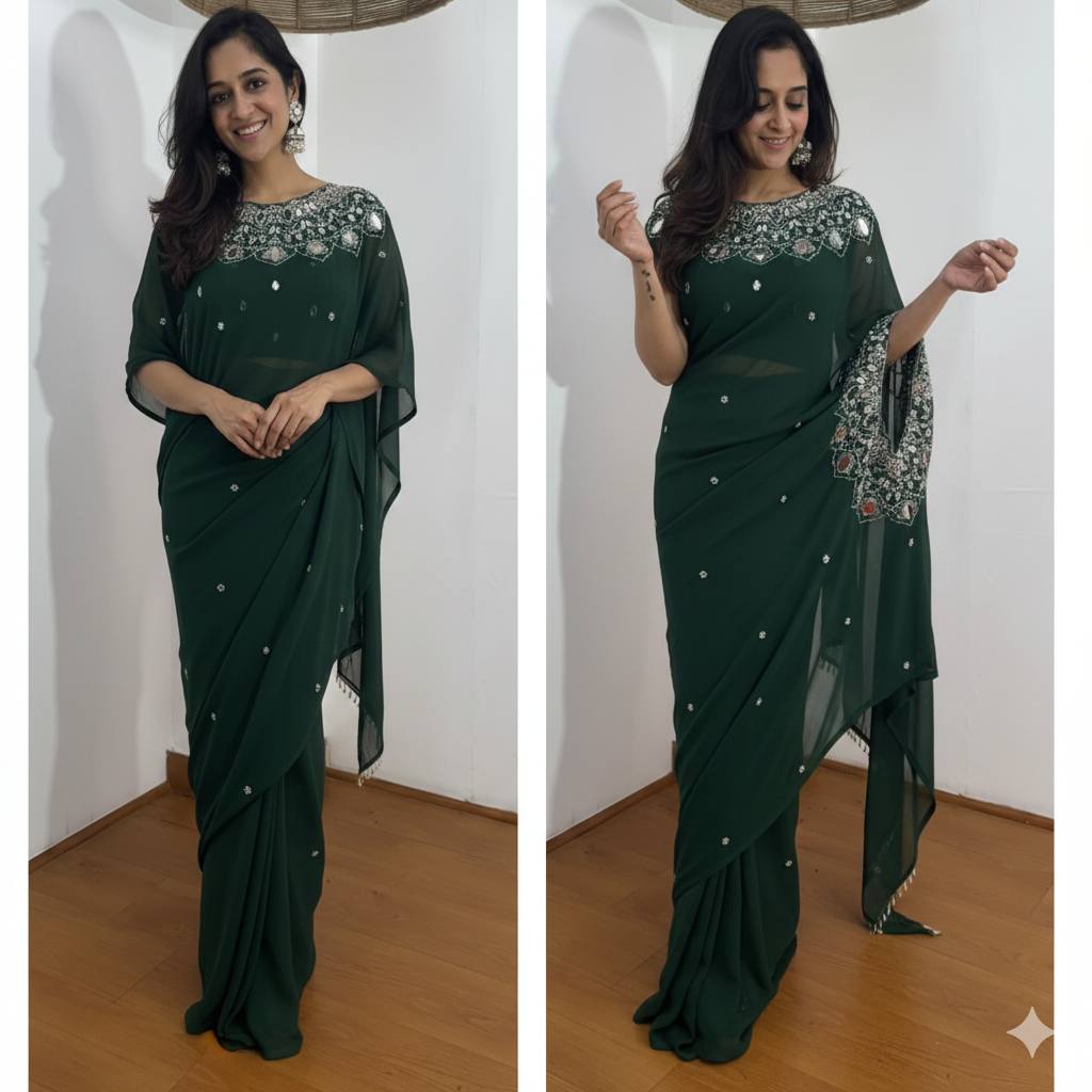 Meher Mirror & Pearl Saree