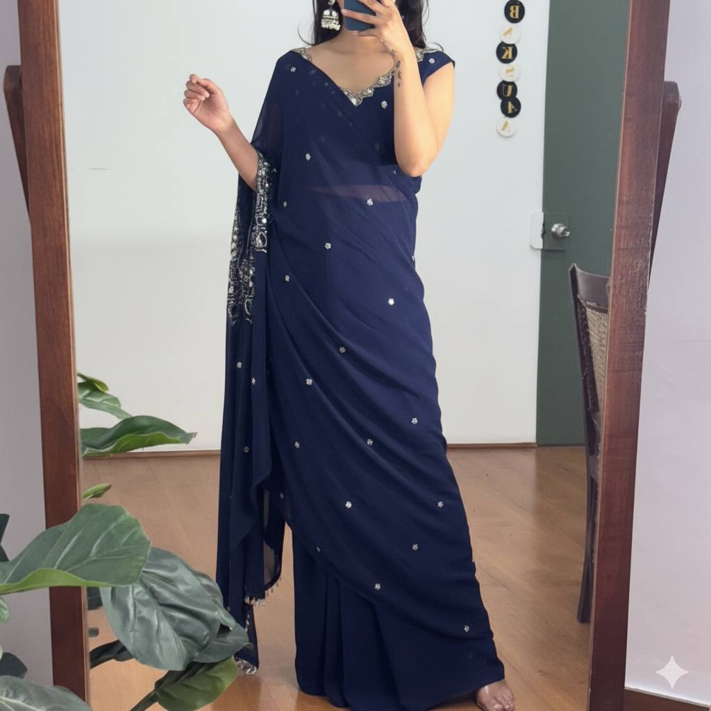 Meher Mirror & Pearl Saree
