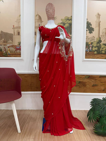 Meher Mirror & Pearl Saree