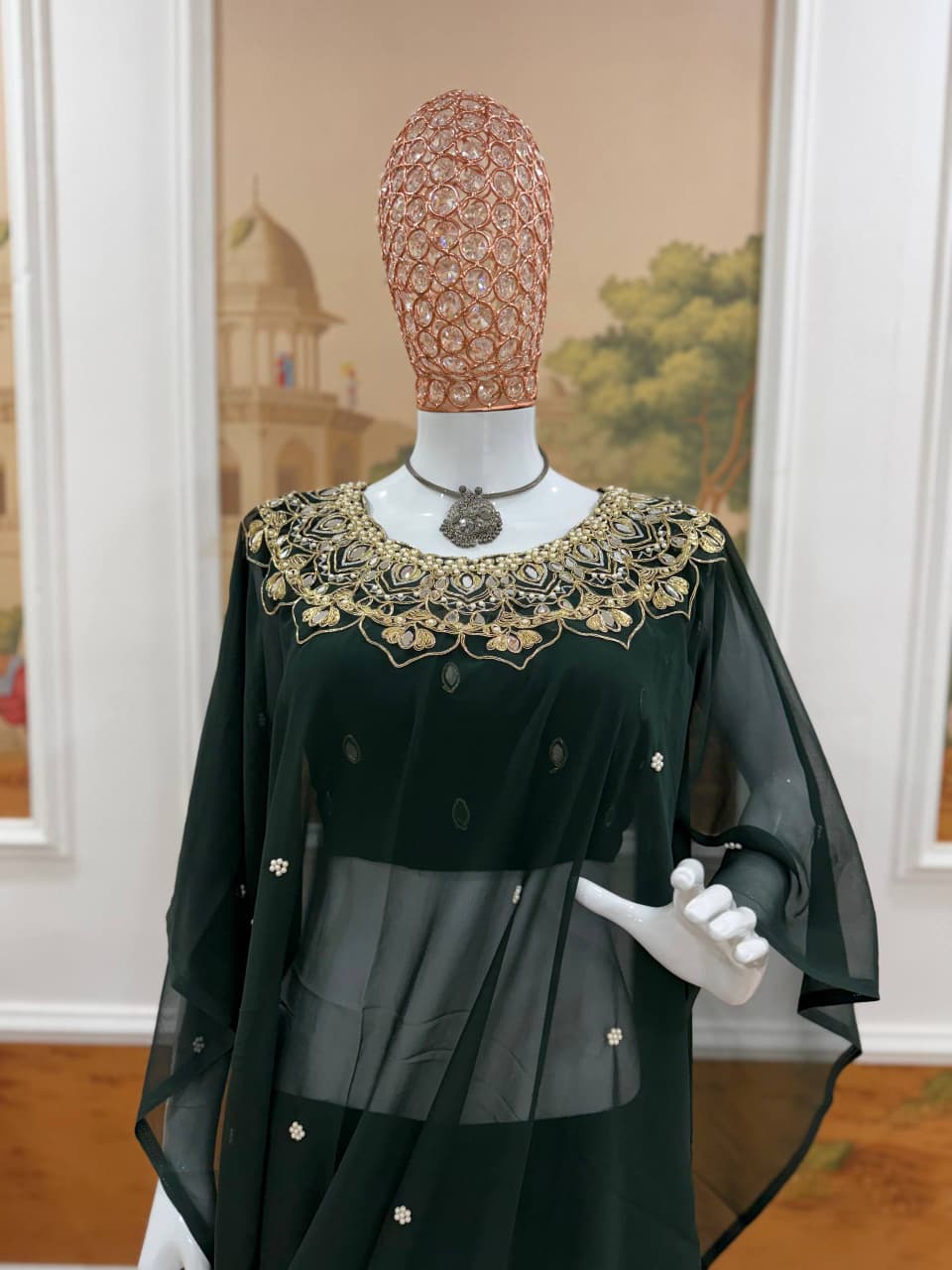 Meher Mirror & Pearl Saree