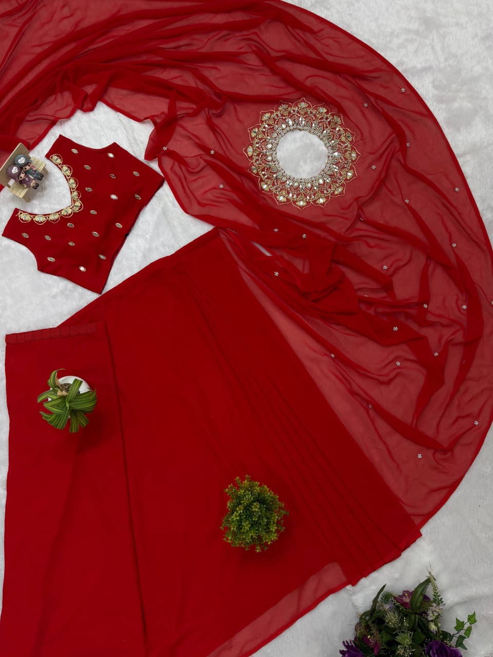 Meher Mirror & Pearl Saree