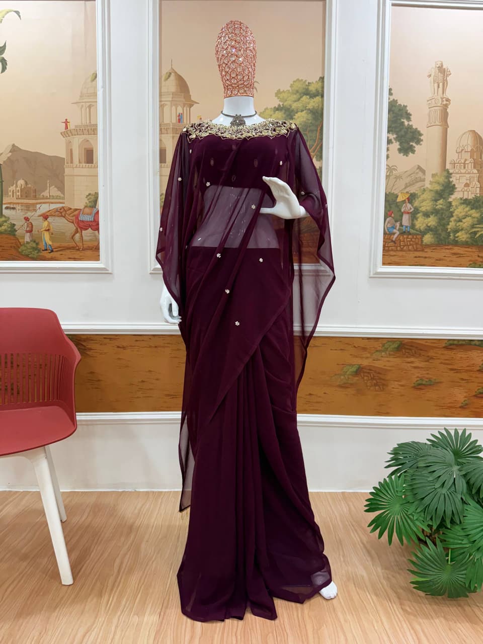 Meher Mirror & Pearl Saree