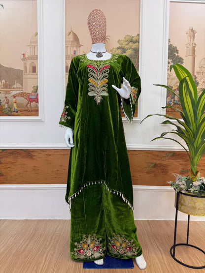 Noor Royal Velvet Kurti Palazzo Set