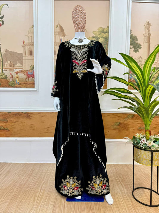 Noor Royal Velvet Kurti Palazzo Set