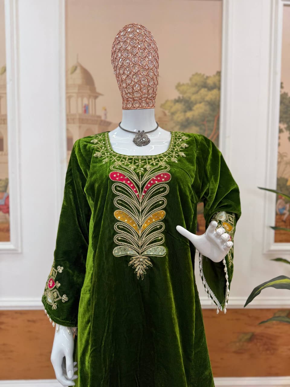 Noor Royal Velvet Kurti Palazzo Set