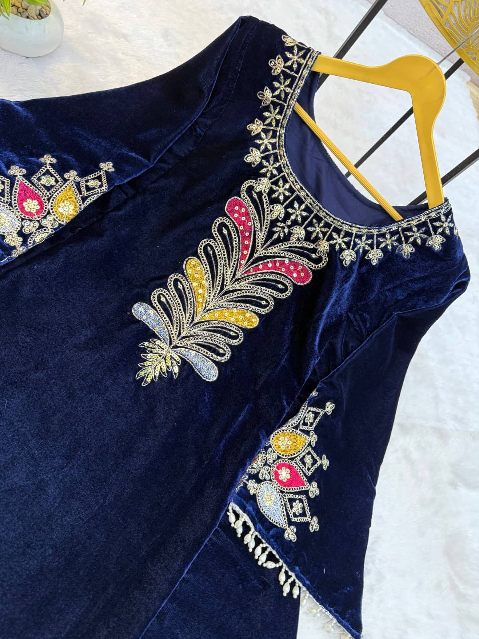 Noor Royal Velvet Kurti Palazzo Set